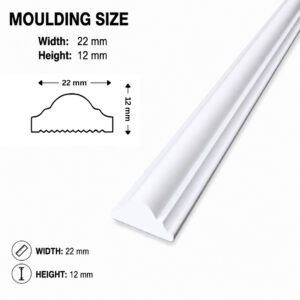 LPM-220 Paintable Moulding 8 - Feet (22 mm × 12 mm) Pack OF 15