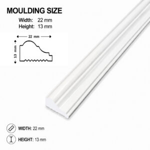 LPM-221 Paintable Moulding 8-Feet (22 mm × 13 mm) Pack Of 5