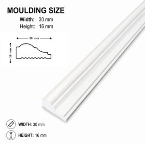 LPM-301 Paintable Moulding 8-Feet (30 mm × 16 mm) Pack Of 5