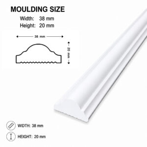LPM-380 Paintable Moulding 8 Feet (38 mm × 20 mm) Pack Of 5