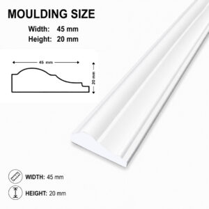 LPM-451 Paintable Moulding 8-feet (45 mm × 20 mm) Pack Of 5